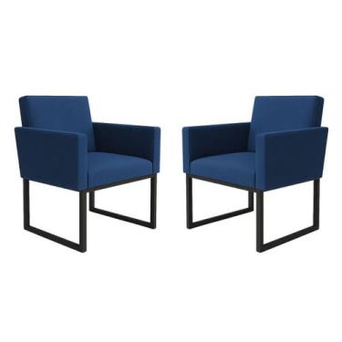 Imagem de Kit 2 Poltronas Decorativas Reforçada Para Salão E Barbearia - Móveis 