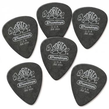 Imagem de 6 Palheta DUNLOP Tortex 0.88mm STANDARD Guitarra 488R Preta