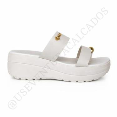 Imagem de Sandalia ortopédica dijean plataforma conforto leve de dedo, Off white