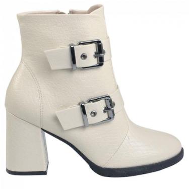 Imagem de Bota Salto Bloco Piccadilly 343004, Off white, 35