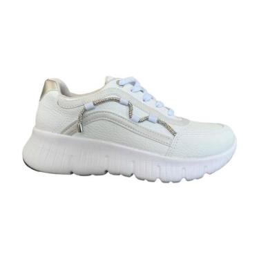 Imagem de Tênis Ramarim Feminino Casual SNK 2477104 Branco - Strass, 37, Branco,