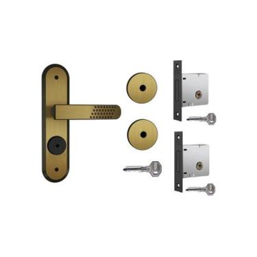 Imagem de Fechadura stam kit 1800/21 oxidado ouro antique + 2 travas tetra chave