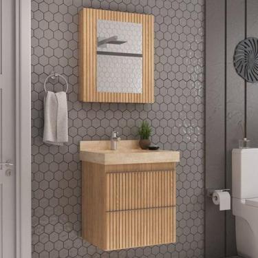Imagem de Conjunto para Banheiro Lavatório em Porcelanato com Cuba Esculpida, Ga