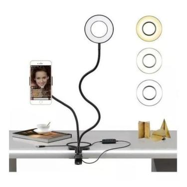 Imagem de Iluminador Ring Light Suporte Live Stream Celular  Controle - - PS TEC