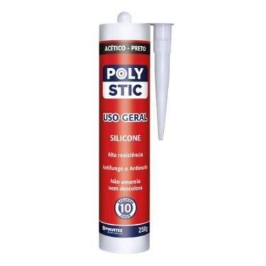 Imagem de Silicone Preto Polystic 250 Gramas - Pulvitec Para Selar, Vedação E Ca