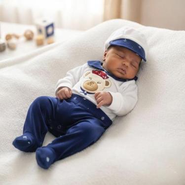 Imagem de Macacão Plush Bebê Menino Bryan Marinheirinho 02 peças, G