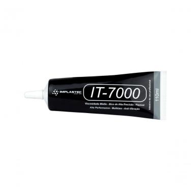 Imagem de Cola para Tela de Celular Implastec IT7000 para Reparo de Telas e Componentes Eletrônicos Preta 110ML
