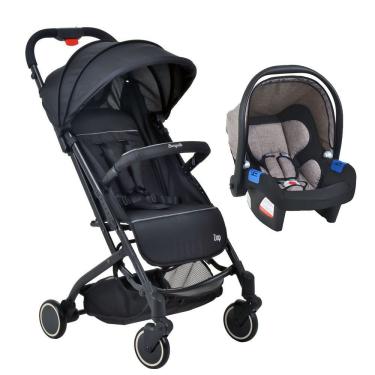 Imagem de Carrinho de Bebê Travel System Zap com Bebê Conforto Touring X para Recém-Nascidos Dobrável Preto Burigotto