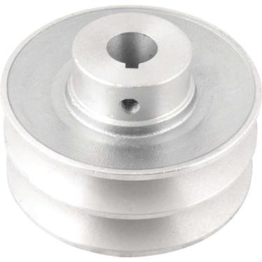 Imagem de Polia de Alumínio 2 Canais, Perfil B, 100 mm com Furo de 3/4" - 19,1 m