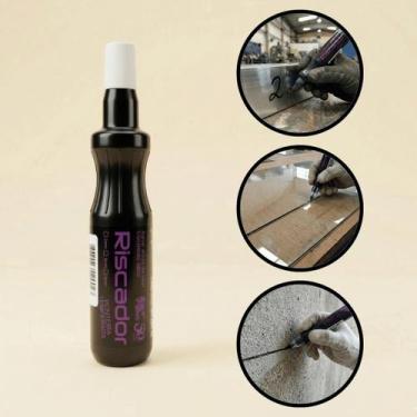 Imagem de Kit 3 Marcador Riscador Caneta Industrial Preto 2mm 60ml Ferro Chapa C