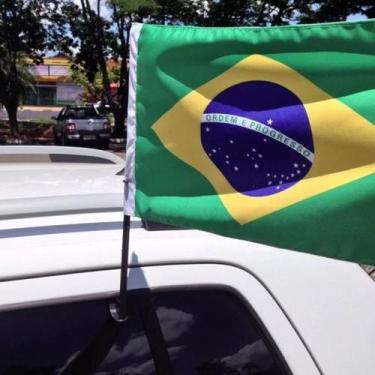 Imagem de Bandeira do Brasil para Vidro De Carro Torcida com 30x45cm - Sem Marca