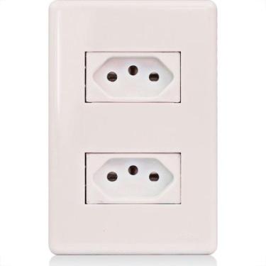 Imagem de Conjunto Steck Linha Stella Branco Com Placa 2 Tomadas 2P+T. 20A. - 86
