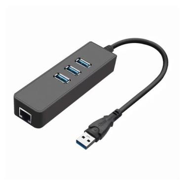 Imagem de Adaptador Hub Satellite A-HUB41 USB RJ45 4 em 1 USB - Preto