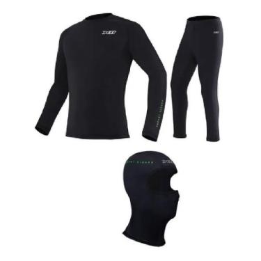 Imagem de Kit Segunda Pele X11 Conjunto +balaclava Climate Termic Moto, G, Preto
