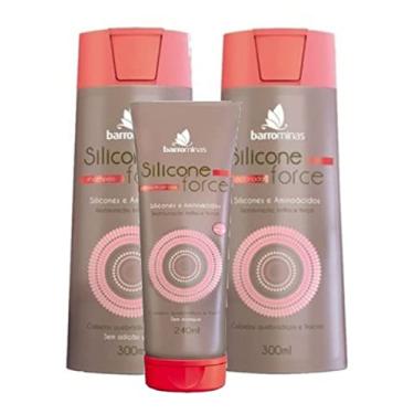 Imagem de BARROMINAS Silicone Force Kit Cabelo Quebradiço Shampoo + Condicionador + Creme para Pentear