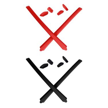 Imagem de Mryok Kits de reposição para ponteiras de orelha Oakley Flak Draft OO9364 – Opt, Vermelho e preto, One Size