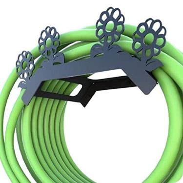 Imagem de Suporte Enrolador De Mangueira De Jardim Flor Preto