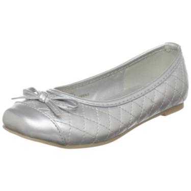 Imagem de Laura Ashley Sapatilha bailarina LA8204 infantil, Prata, 4 Big Kid