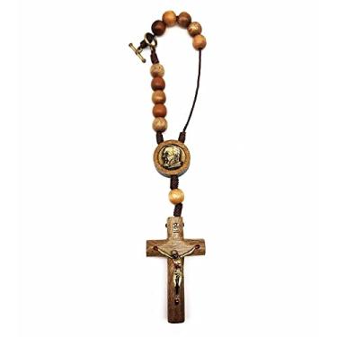 Imagem de Dezena Para Carro De Madeira Imbuia Padre Pio