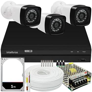 Imagem de Kit Cftv 3 Cameras Full Hd 2mp Dvr Intelbras Mhdx 1204 1TB