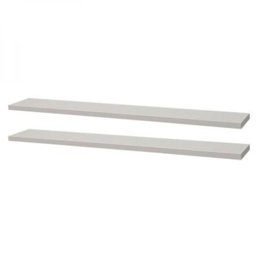 Imagem de Kit 2 Prateleiras 50 X 10cm Branca Suporte Invisível