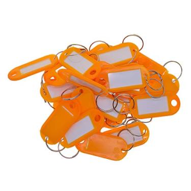 Imagem de Abbraccia Chaveiro de identidade de plástico com 50 etiquetas de chave em branco para venda a granel - Laranja