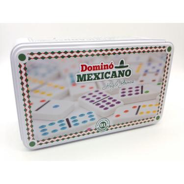 Jogo De Domino Mexicano 6 Double Lata Com 28 Peças Colorido em Promoção é  no Buscapé