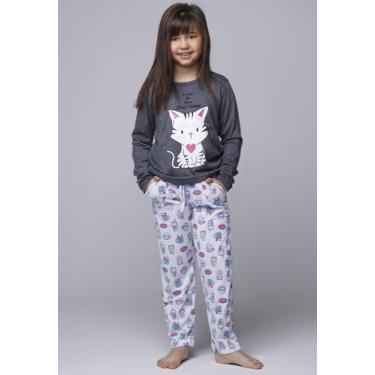 Imagem de Pijama Longo Infantil Feminino Com Bolso Estampado La Vie - Vekyo
