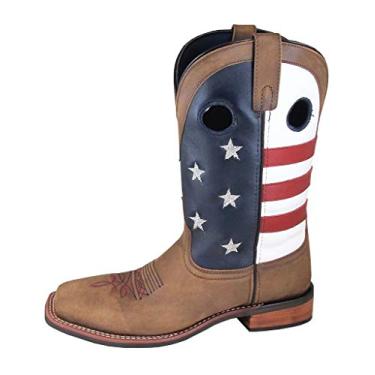Imagem de Men'S Stars And Stripes 11" Vintage Brown Leather Cowboy Boot