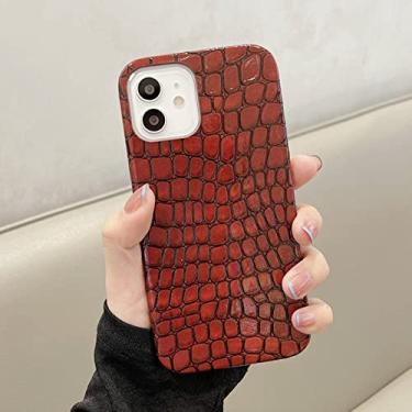 Imagem de Capa de telefone de silicone macio textura jacaré para iphone 12 mini 11 pro xs max x xr se 7 8 plus serpentina capa de couro pu, vermelho, para iphone xs max