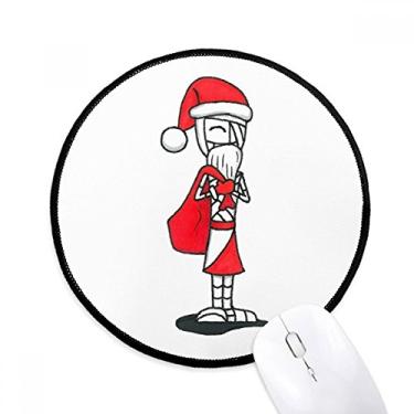 Imagem de DIYthinker mas Papai Noel Hórus chapéu bolsa mouse pad desktop escritório tapete redondo para computador