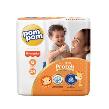 Imagem de Fralda Descartável Derma Protek Pom Pom Tamanho G 24 unidades Pom Pom