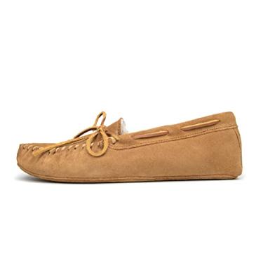Imagem de Mocassim feminino Minnetonka de pele de carneiro, Golden Tan, 9