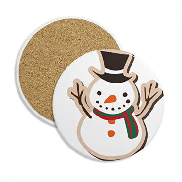 Imagem de Caneca de Natal, boneco de neve, desenho animado, porta-copos, caneca, proteção de mesa, pedra absorvente