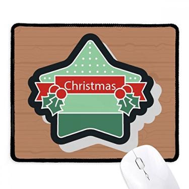 Imagem de Mouse pad com ícone de desenho de estrela de Natal com borda costurada para jogos