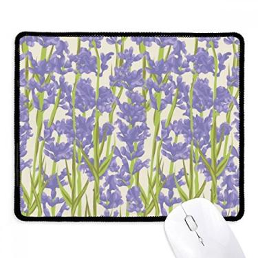 Imagem de Tapete de borracha para jogos com estampa de flores, lavanda, borda costurada, tapete para jogos