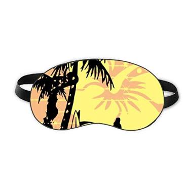 Imagem de Coconut Tree Beach Flower Ilustration Sleep Eye Shield Soft Night Vlindfold Shade Cover