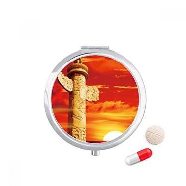 Imagem de Céu Vermelho Sol Coluna Ornamental China Caixa de Armazenamento de Remédio Dispensador de Recipiente