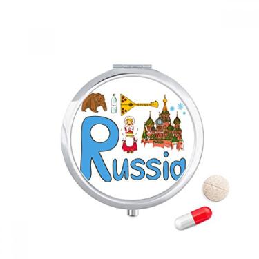 Imagem de Caixa de comprimidos com símbolo nacional da Rússia para guardar remédios