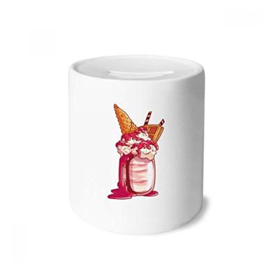 Imagem de DIYthinker Recipiente de biscoitos de chocolate para sorvete, caixa para dinheiro caixa de cerâmica porta-moedas presente de cofrinho