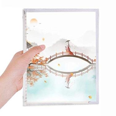 Imagem de Jincheng caderno de aquarela estilo chinês outono com folhas soltas diário recarregável