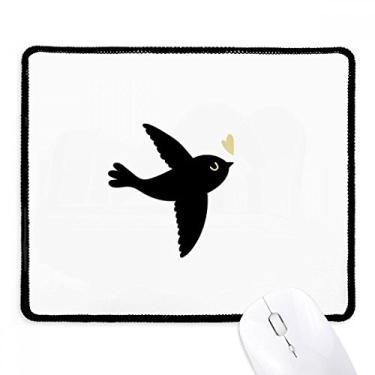 Imagem de Mousepad Lover Bird estilo coração citação preto borda costurada antiderrapante jogo