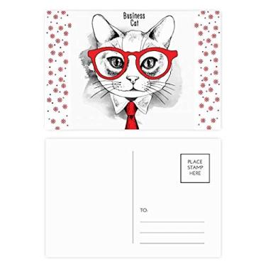 Imagem de Bussiness Cat Head Protect Animal Pet Lover Christmas Christmas Flower Celebration Cartão postal Bênção