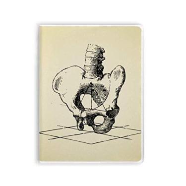 Imagem de Caderno de desenho de esqueleto humano da coluna quadril, capa macia