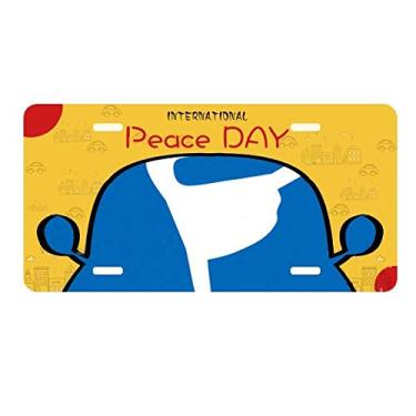 Imagem de DIYthinker Esqui, inverno, esporte, azul, contorno, placa de carro, decoração, dia da paz