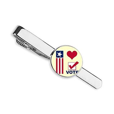 Imagem de Gravata com clipe para gravata I Love Democratic Vote Election