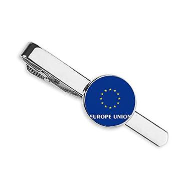 Imagem de Gravata amarela estrela em torno da Europa com clipe de gravata para presente de homem de negócios