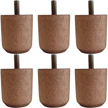 Imagem de Kit 6 Pés para Cama de Madeira Baixo 5cm Cor Mel para Box Solteiro Casal Queen King