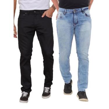 Imagem de Kit Masculino 2 Peças - Calça Skinny Jeans Preto E Calça Skinny Jeans