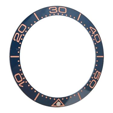 Imagem de Moldura do Relógio, Inserção da Moldura 38 Mm Acessório de Substituição de Cerâmica Mellow Clear Digit para Relojoeiro para Relojoaria (Linha pontilhada de dígitos brancos de